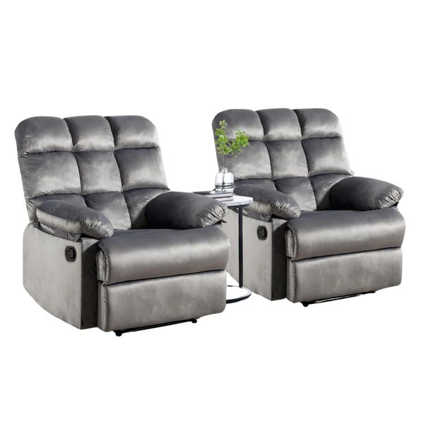 Latitude Run Medardas 35” Wide Modern Super Soft Manual Recliners With Wide Backrest (Set Of 2)