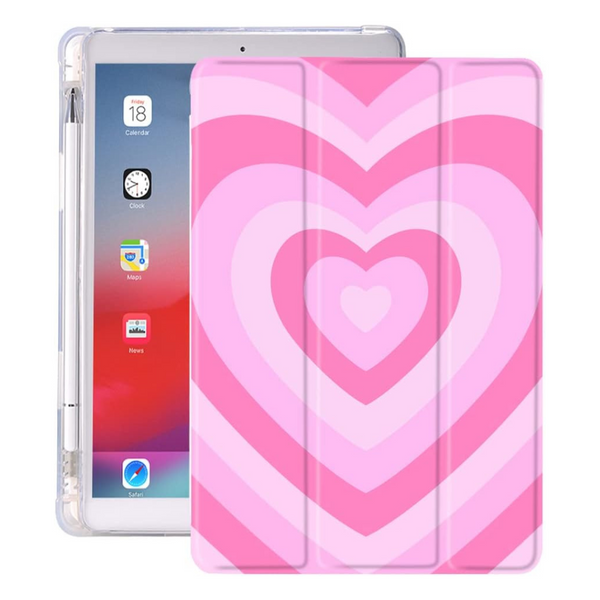 Idocolors Pad Case Pink Love Heart White Cases