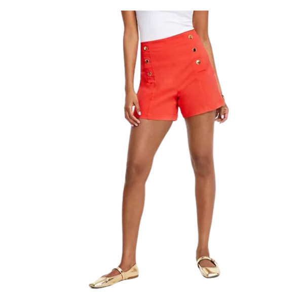 I.N.C. International Concepts Women's High-Rise Button-Trim Shorts