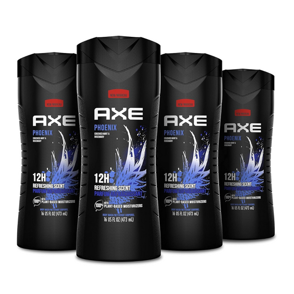 4-Pack 16oz AXE Phoenix Crushed Mint & Rosemary Men's Body Wash