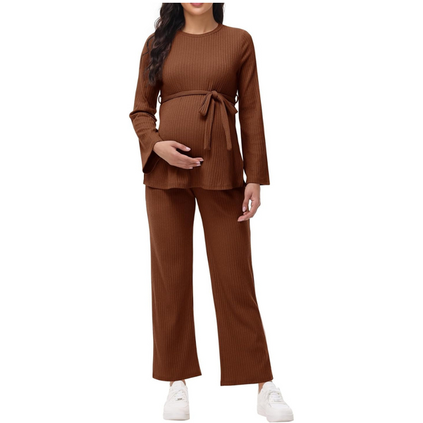 Women's Maternity Ribbed Knit Lounge Set