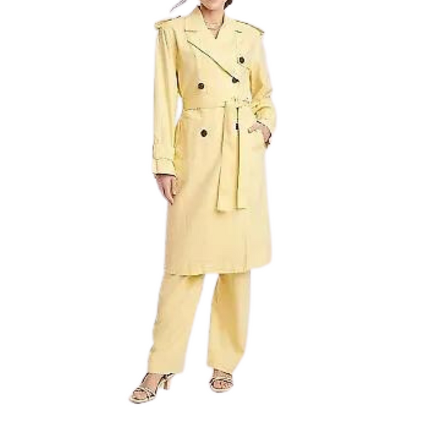 A New Day Women's Linen Trench Coat (Tan)