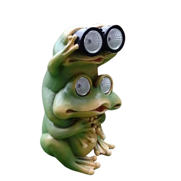 Solar Powered Frog Garden Statue