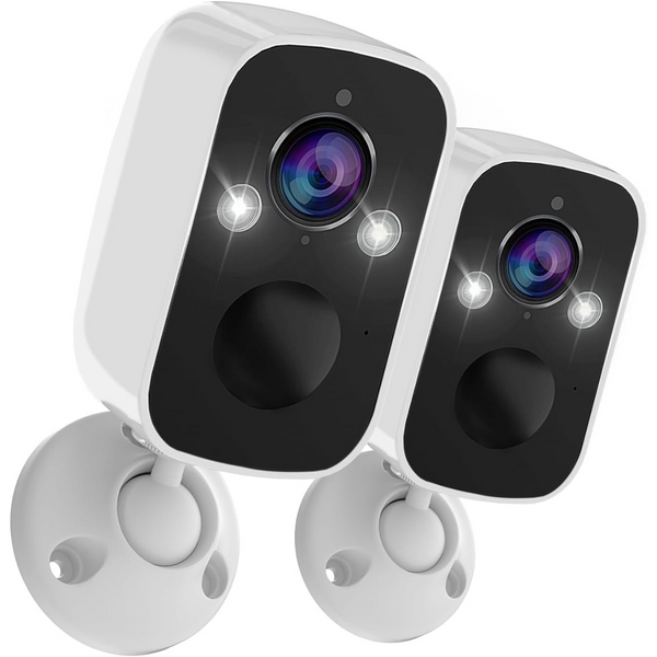 2-Pack Wireless Outdoor 2K Security Cameras