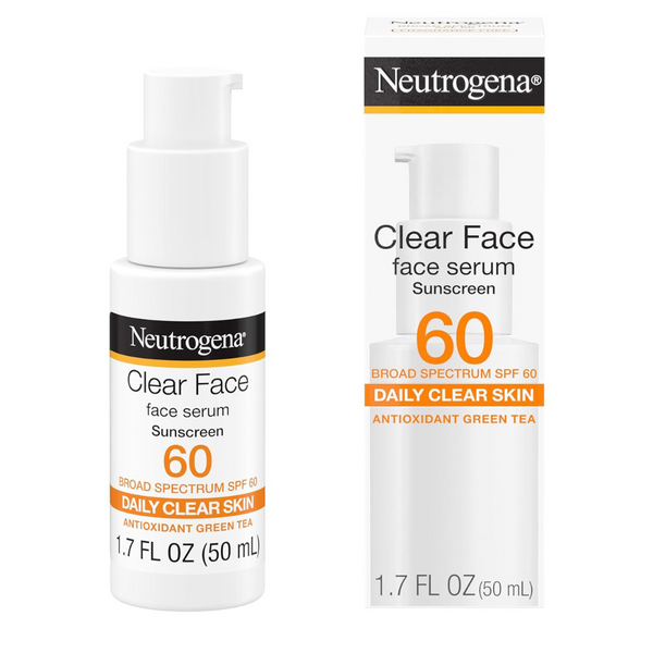 Neutrogena Clear Face Serum Sunscreen Lotion W/ Green Tea (1.7 Oz)