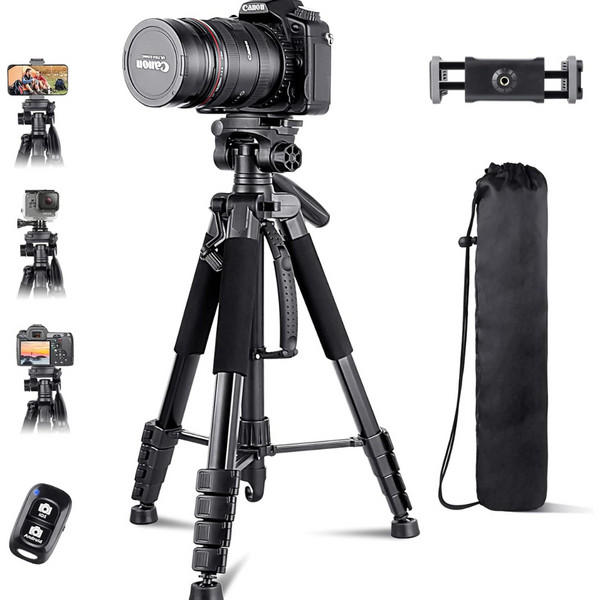 74" Extendable Cell Phone & Camera Tripod Stand With Remote