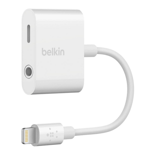 Belkin 2-In-1 Aux iPhone 3.5mm Audio Headphone Adapter & Charger