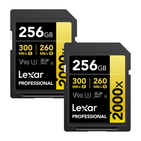 2-Pack Lexar Professional 2000x 256GB SDXC Card