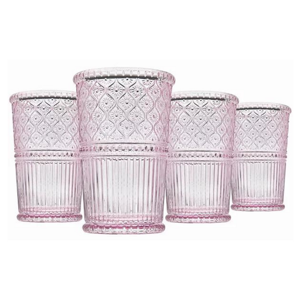 Godinger Set Of 4 Claro Modern Vintage Tumbler Glasses, 12 Oz