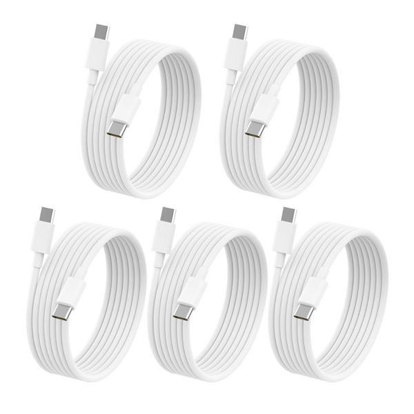 5-Pack 6ft 60W/3.1A USB-C To USB-C Fast Charging Cable