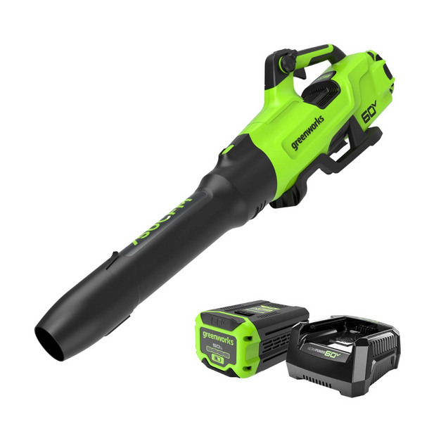 Greenworks 750 CFM 170 MPH Leaf Blower With Battery & Charger