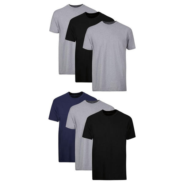 6-Pack Hanes Men's Moisture-wicking Crew Cotton Undershirts