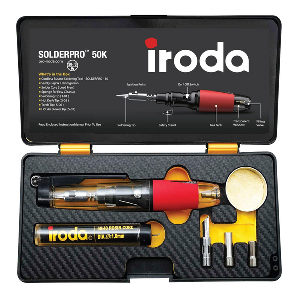 Iroda Solderpro 4-In-1 30-70W 50K Butane Soldering Iron Kit