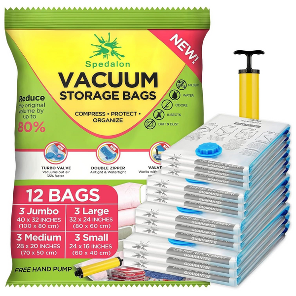 12-Vacuum Spedalon Storage Bags For Clothes With Pump