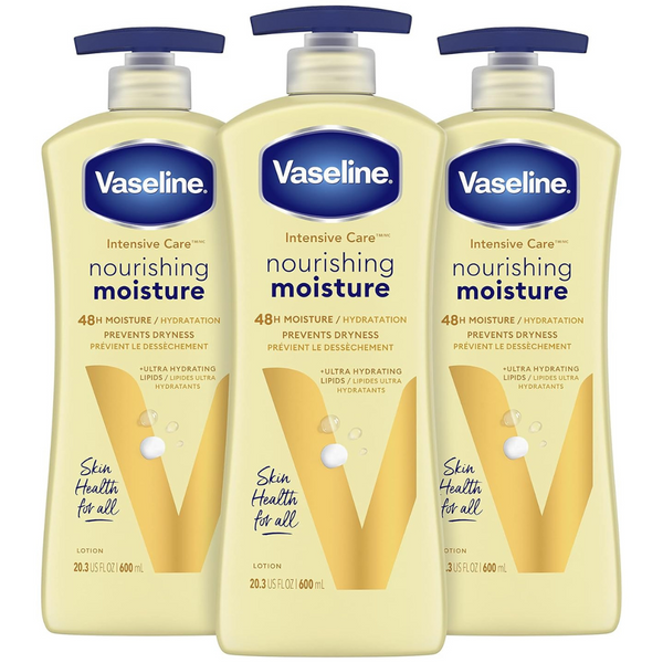 3-Pack Vaseline Intensive Care Nourishing Moisture Body Lotion (20.3oz)