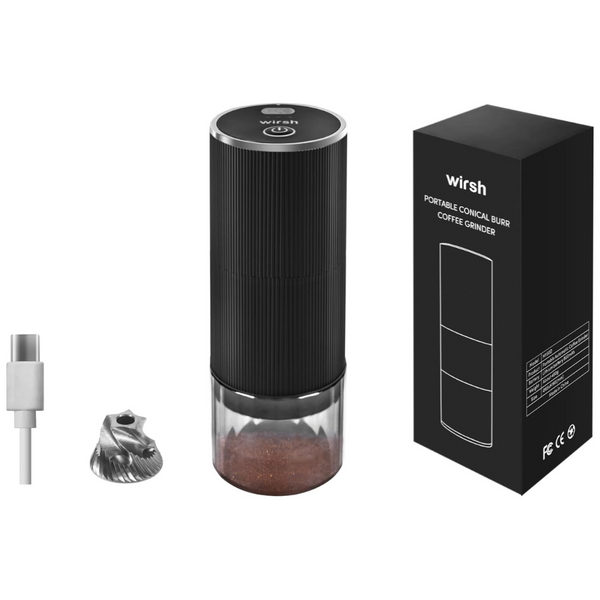 Wirsh Portable Battery Operated Conical Burr Coffee Grinder