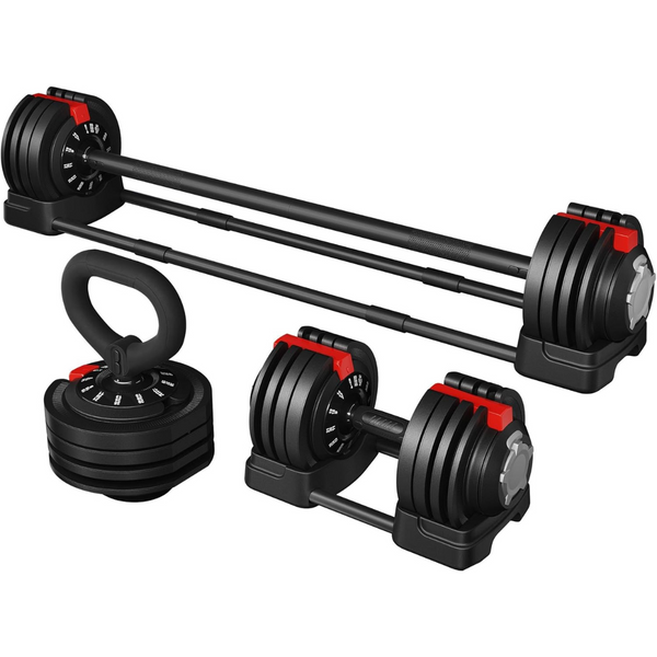 3 In 1 Fast Adjustable 52.5Lbs Free Weight Dumbbells Set