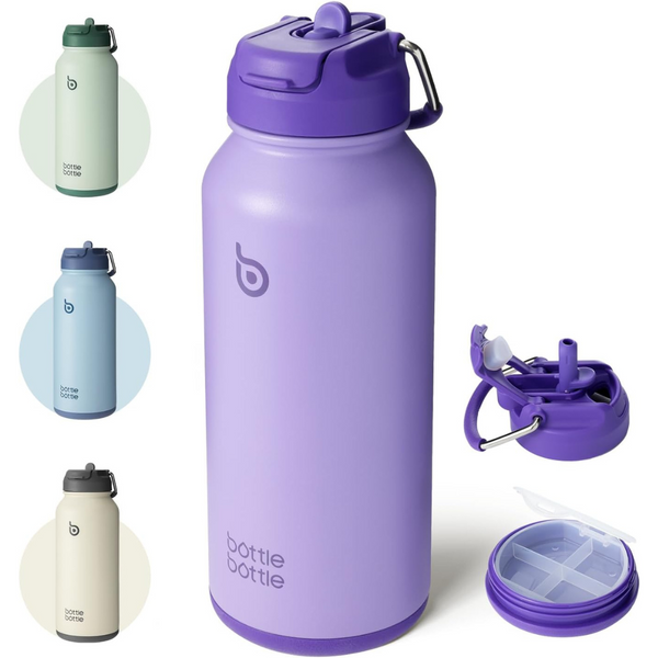 Bottle Bottle Insulated Stainless Steel Sport Water Bottle With Straw, 32 Oz