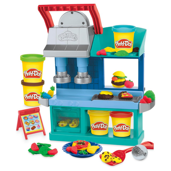 Play-Doh Kitchen Creations Busy Chef’s Restaurant Playset, 2-Sided Play Kitchen Set