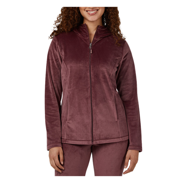 32 Degrees Women's Soft Velour Hooded Full-Zip Jacket