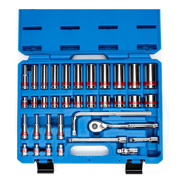 35-Piece NEIKO 02511A 3/8" Drive Socket Set With Quick Release Ratchet