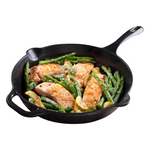 Victoria 12" Cast Iron Skillet With Helper Handle Seasoned