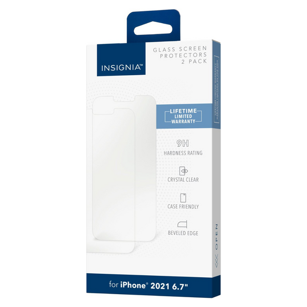 2-Pack Insignia Tempered Glass Protector For iPhone 14 Plus, 13 Pro Max & 12 Pro Max