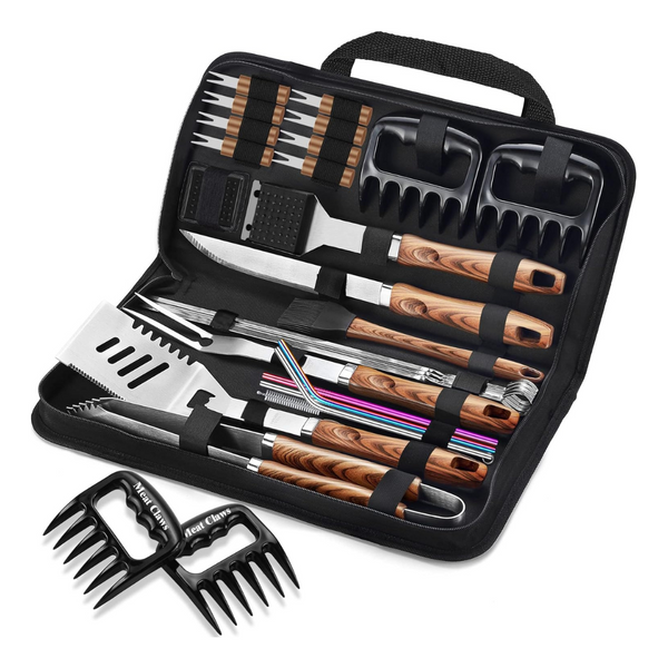 27-Piece Romanticist Heavy Duty Stainless Steel BBQ Tools Set (3 Color)