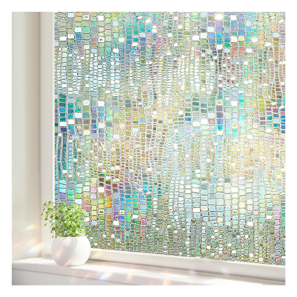 Stained Glass 3D Rainbow Decorative Window Privacy Film (17.5" x 78.7")