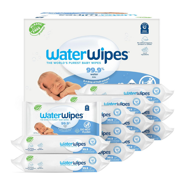 720-Count (12 x 60-Count) WaterWipes Sensitive Baby Diaper Wipes