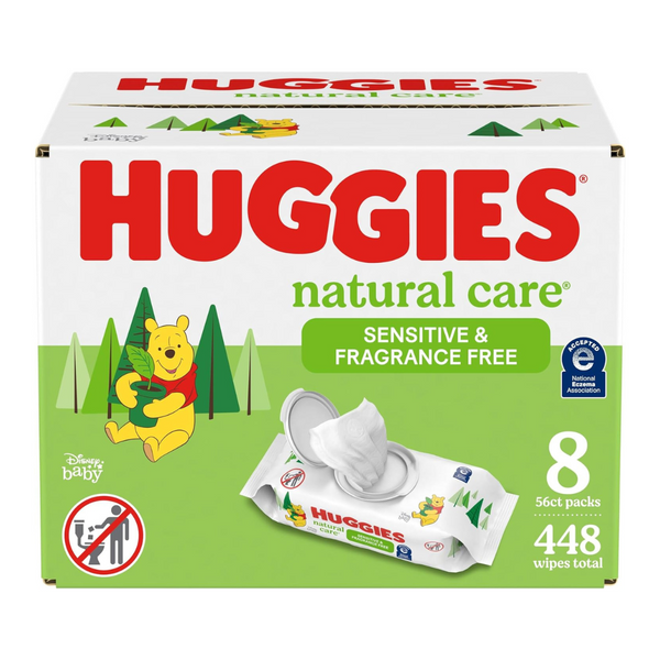 448-Count (8 x 56ct) Huggies Natural Care Sensitive Baby Wipes