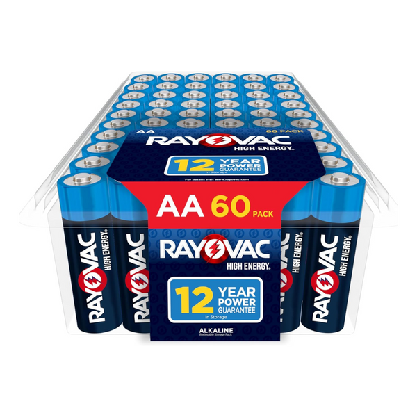 60-Count Rayovac High Energy Alkaline AA Batteries