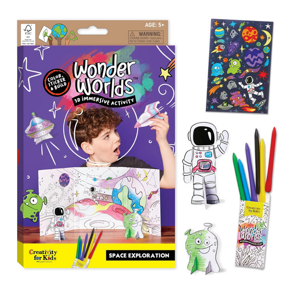 Creativity For Kids Wonder Worlds 3D Coloring Craft Kit