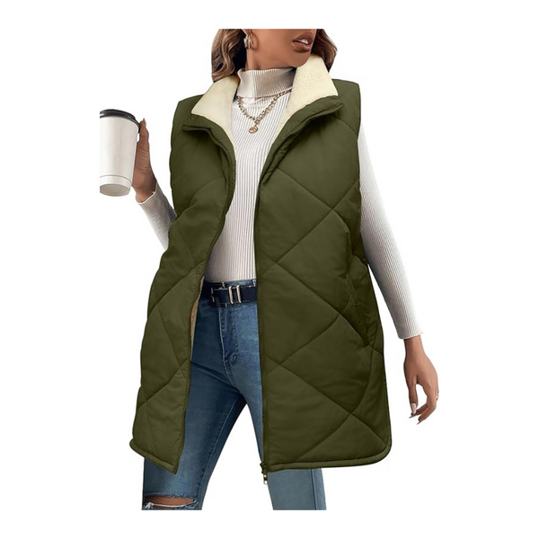 Women's Fall Reversible Sleeveless Sherpa Fleece Vest Coat