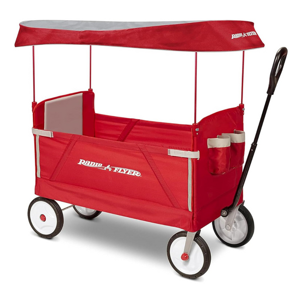 Radio Flyer 3-In-1 EZ Folding Outdoor Collapsible Wagon With Canopy