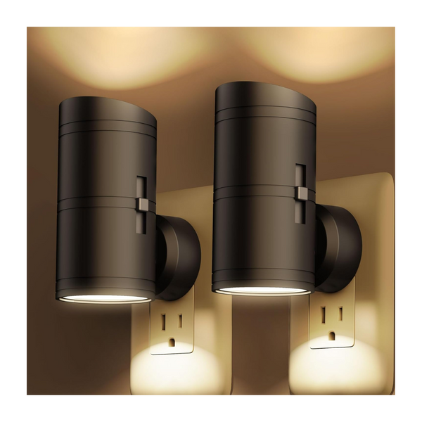 2-Pack Fesnne Shine Up And Down Dimmable Plug In Night Lights