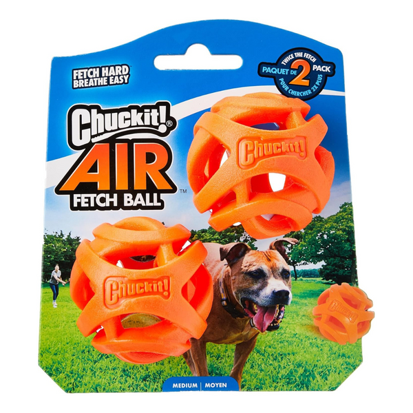 2-Pack Chuckit Air Fetch Ball Dog Toy, Medium (2.5 Inch Diameter)