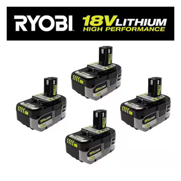 4-Pack Ryobi ONE+ HP 18V Lithium-Ion 6.0Ah Battery