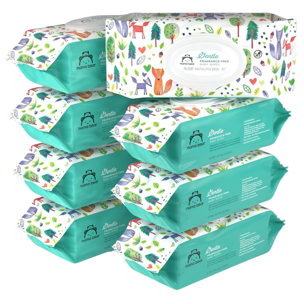 800-Count Amazon Brand Mama Bear Gentle Fragrance-Free Wipes