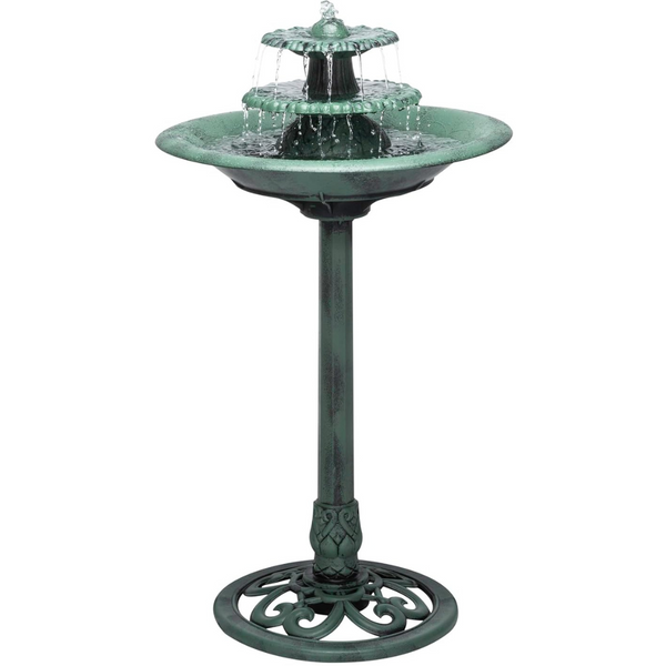 Alpine Corporation 35" 3-Tiered Pedestal Water Fountain And Birdbath