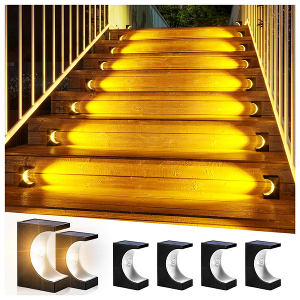 6 Pack Waterproof IP65 LED Solar Step Stair Lights