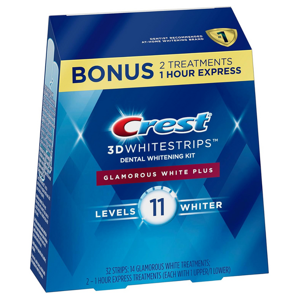 Crest 3D Whitestrips, Glamorous White, Teeth Whitening Strip Kit, 32 Strips (16 Count Pack)