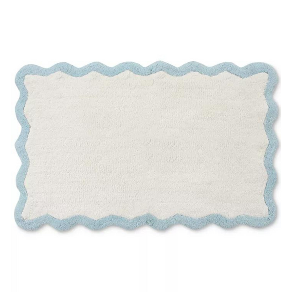 Pure Bath Cotton Contrast-Scallop Bath Rug (20 Inch x 30 Inch)