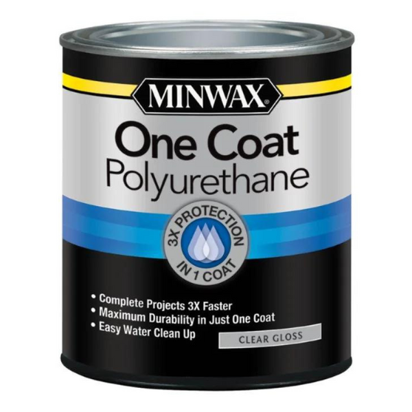 1-Quart Minwax One Coat Crystal Clear Water Based Fast Drying Polyurethane