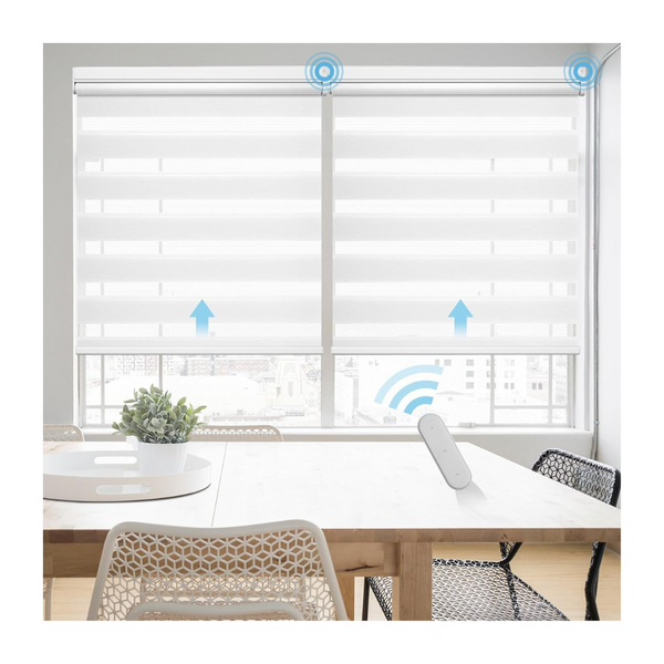 Smart Motorized Zebra Blackout Blinds With Remote Control