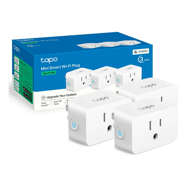 3-Pack TP-Link Tapo 15A/1800W Max Mini Smart Wi-Fi Plug