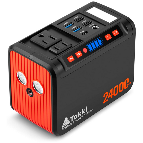 Takki 88Wh Solar Portable Power Station with 110V AC DC USB Ports