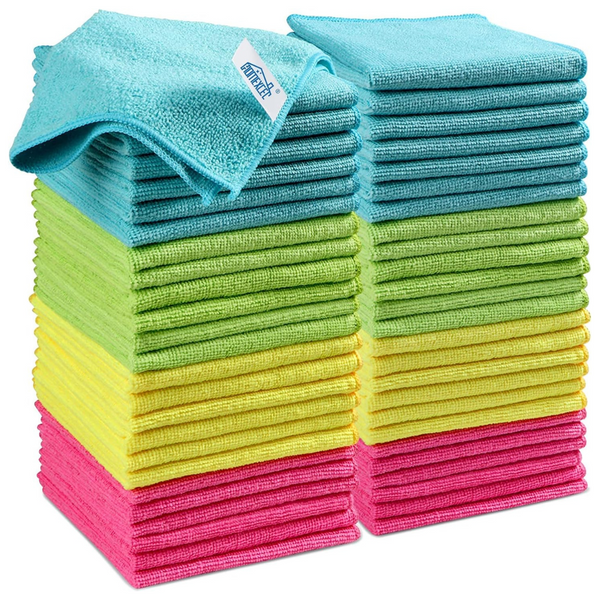 50-Pack Homexcel Microfiber Cleaning Towels (11.5 x 11.5 Inch)