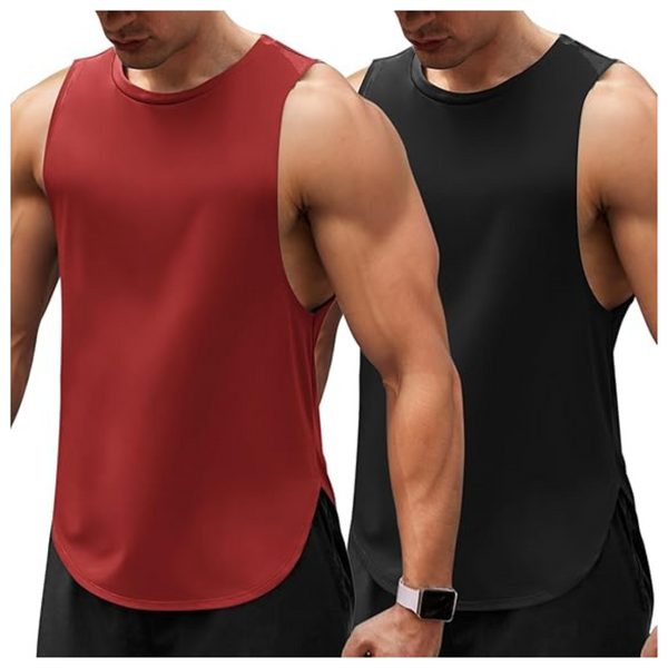 2-Pack Muscle Cut Off Dry Fit Workout Athletic Tanks