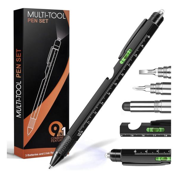 9-In-1 Multi Tool Pen Cool Gadgets Included LED Flashlight